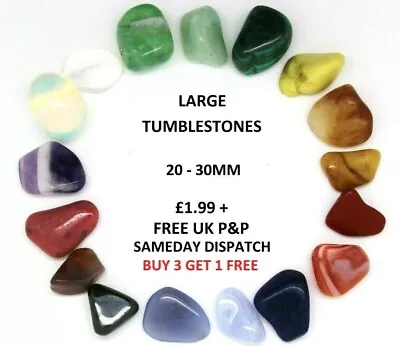 Crystals Large Tumblestones Semi Precious Polished Reiki Gem 20-30mm X1 • £3.99