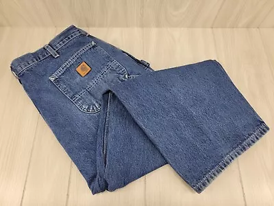 Carhartt B13 DST Dungaree Fit Carpenter Denim Blue Work Jeans Mens 40X28 • $24.99
