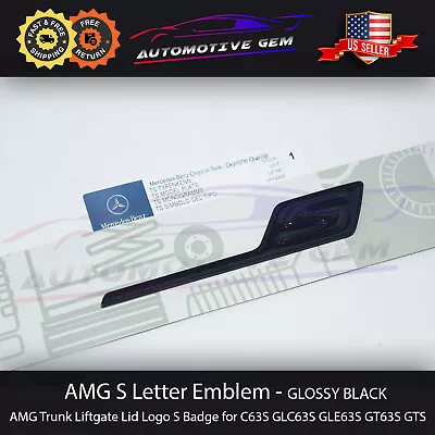 AMG GT S Letter Trunk Emblem Glossy Black Badge Sticker GT63S GLC63S C63S GTS • $24.99