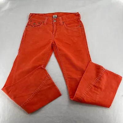 $50 • Buy True Religion Corduroy Pants Bootcut Pants Section #803 34x33 Women Orange Pants