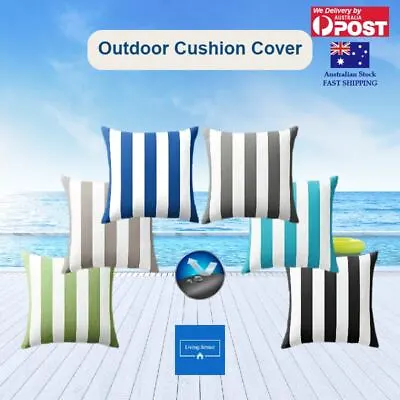 Outdoor  Cushion Cover Vertical Stripes Pillow Case Water Resistant Home Decor • $39.99