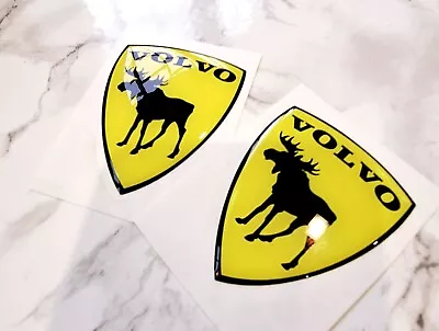 Fits For Volvo Car Shield  Poly Gel Dome Decal 3D Moose Sticker 2X • $12