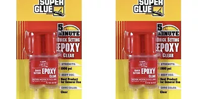 ✅  Super Strong & Fast Fixes! 2 Pack Super Glue 5-Minute Epoxy (1900 PSI) • $9.88