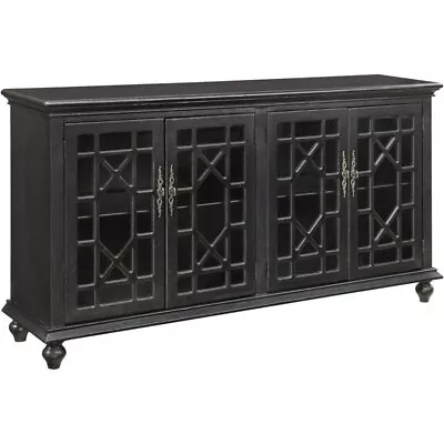 Pemberly Row Modern / Contemporary Texture Black Four Door Credenza • $1392.64