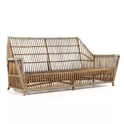 Ficks Reed Style Mid Century Rattan Settee • $2447