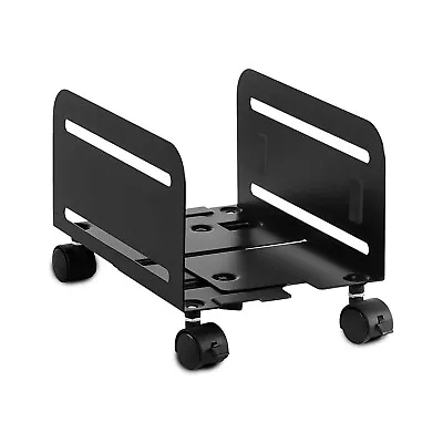 PC Case Desktop CPU Stand Holder Computer Tower Rolling Wheels Adjustable BLACK • $27.90