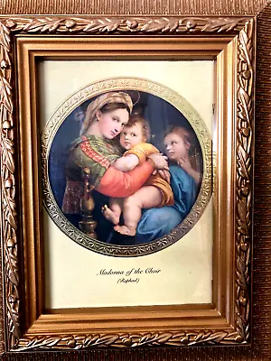 Madonna Of The Chair Ornate Gold Plastic Frame Stands On Table Or Desk • $9.95