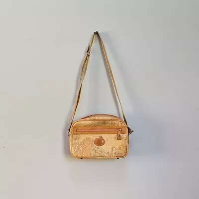 Allen Edwards Vintage Tan And Brown Map Crossbody Bag • $40