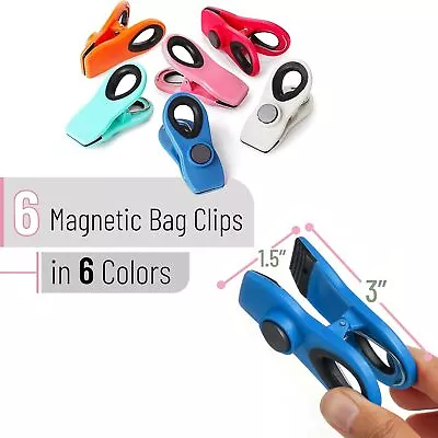 6PACK Refrigerator Magnetic Clips - Fridge Magnets - Chip Bag & Food Packages Ma • $9.53