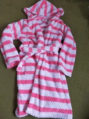 John Lewis Girls Waffle Striped Dressing Gown  Age 11 Years VGC • £3