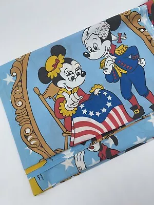 Vtg Mickey Mouse Quilt Twin Sheet 1776 Americana Blanket • $29.95