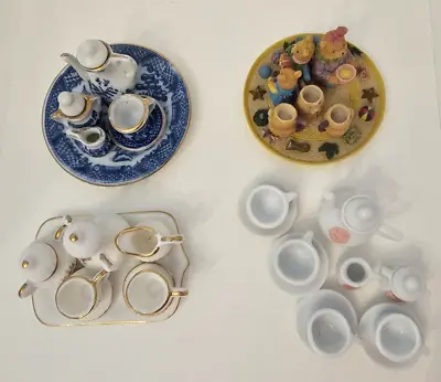 4 Lot Of 35 Pieces Vintage Miniature Mini Porcelain Tea Sets Collectibles • $42.99