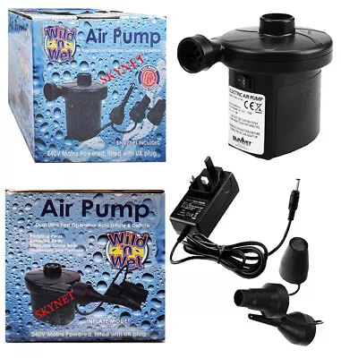 240V Mains Electric Air Inflator Camping Airbed Pump Paddling Pools Mattress • £8.99