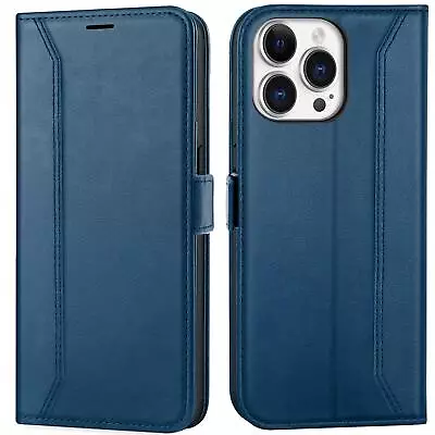 Flip Case For IPHONE 15 Pro Max Rfid Protective Wallet Cover Book • £13.76