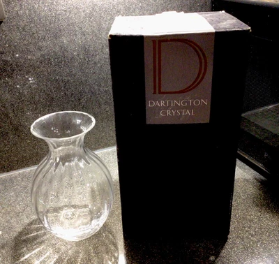£9.95 • Buy Dartington Crystal Hellenic Large Optic Vase Boxed  VGC Handblown