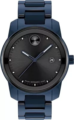 NEW MOVADO BOLD VERSO BLUE CERAMIC BLACK DIAL 42mm WATCH 3600864 $995 • $639.99