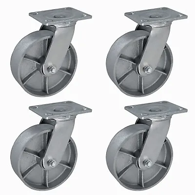 6 X2 Heavy Duty Caster Steel Cast Iron Wheel CasterCapacity1200-5000LB • $34.80