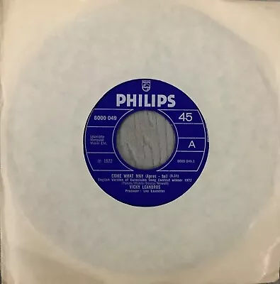Vicky Leandros Come What May 7  Single Eurovision 1972 • $3.42