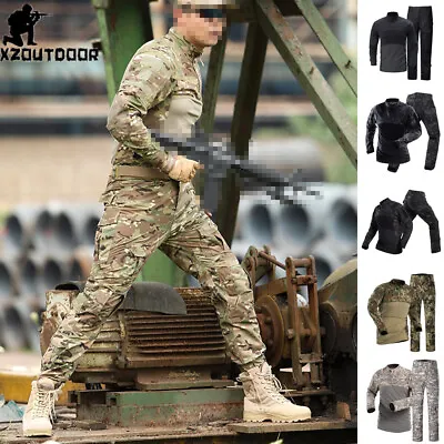 Army Men's Tactical Military T-shirt Pants Combat BDU Uniform Camo Casual Hiking • $67.99