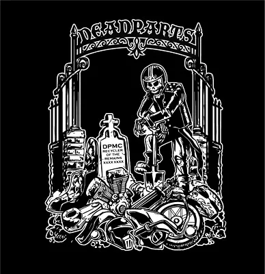 DeadPartsMC Dead Parts MC Partsyard Cemetery Biker Motorcycle  Harley T-shirt • $17.60