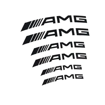 6pcs Curved Black AMG Badge Brake Window Sticker Mercedes Benz Emblem Decal • $14.95