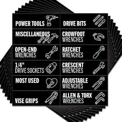 Toolbox Organization Magnetic Labels - 80 Large Tool Chest Organizer Labels Wit • $28.09