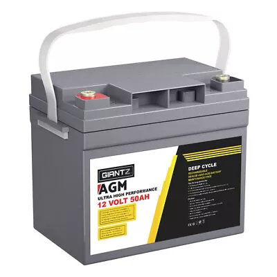 Giantz 12V 50Ah AGM Deep Cycle Battery Marine Sealed Power Solar 4WD Camping • $97.51