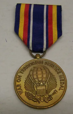 D.O.D Global War On Terrorism Service Medal Blue W/ Yellow Red & White Stripes • £12.19