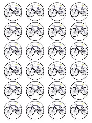 X24 1.5  Retro Eghties 80s Road Bike Cycling Cupcake Topper On Edible Rice Paper • £2.76