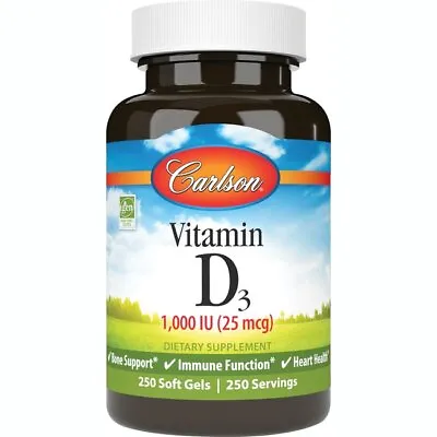 Carlson Vitamin D3 1000 Iu (25 Mcg) 250 Sgels • $16.06