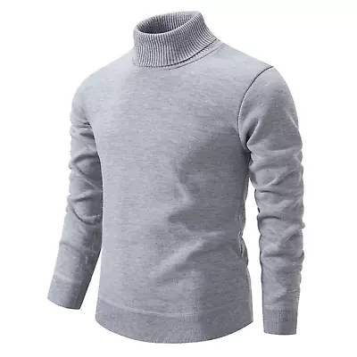 Mens Velvet Turtleneck Sweaters Autumn Winter Pullover Long Sleeves T-Shirt • $22.99