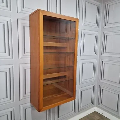 Vintage Beaver & Tapley 33 Teak Glass Cabinet Cupboard Wall Unit Floating Retro • £209.99