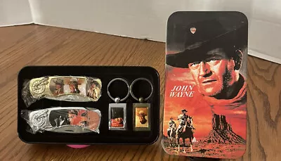 John Wayne 2 Knife Set With 2 Key Chains In A Collector Tin • $34.99