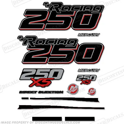 Fits Mercury Racing Optimax 250XS DFI DECAL SET 8M0121262 - Black Stripes • $164.95