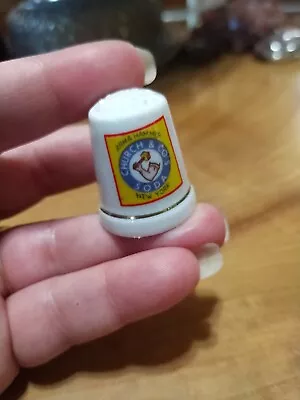 Vintage Arm & Hammer Baking Soda Advertising Ceramic Thimble • $14.99