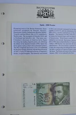 1992 Spain 1000 Pesetas Uncirculated Note Banknotes Of The World • £21.95