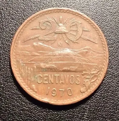 1970 Mexico 20 Centavos Coin • $3