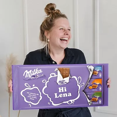 Personalised XXL Milka Chocolate Bar - Milka Bar With Name & Text - YourSurprise • £34.79