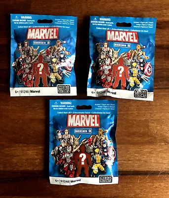 Marvel Mega Bloks Series 2 - Figures Bundle X3 Blind Bags Mystery Packs - NEW • £29.99