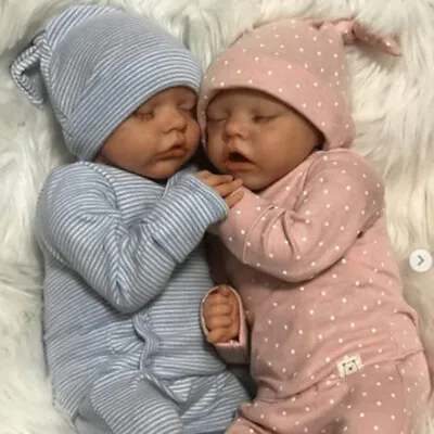 18Inch Twins Silicone Reborn Baby Doll Lifelike Full Body Doll Newborn Girl Gift • $96.99