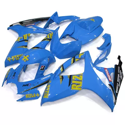 For GSXR 600 750 2006 2007 K6 06 07 Suzuki Blue Yellow ABS Plastic Fairing Kit • $410.95