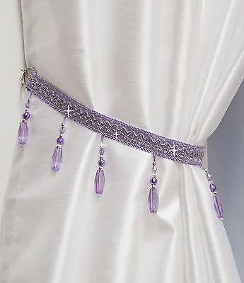 Curtain Tie Backs Crystal Beaded -Matching Swags Available- Tiebacks & Holdbacks • £2.85