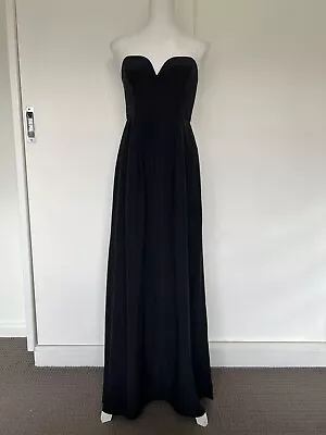 Zimmermann Dress Women 2 Black Strapless Long Grown In Excellent Condition UB • $39