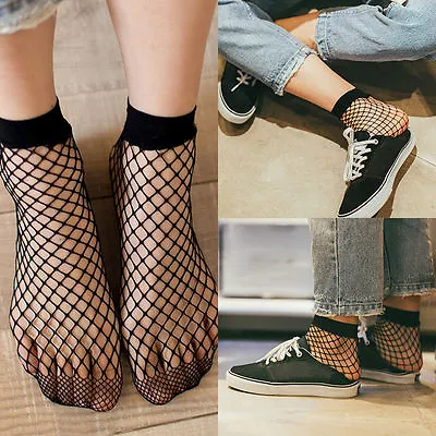 $2.59 • Buy Fashion Women Ruffle Fishnet Ankle High Socks Mesh Lace Fish Net Short Socks