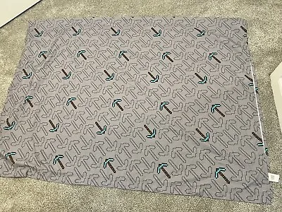 1 Diamond Pick Axe Minecraft  Twin Sheet Flat Sheet Preowned Good Condition • $19.99