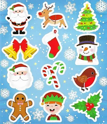 £2.99 • Buy 12 Sheets Kids Boys Girls Stickers Party Gift Bag Filler Santa Xmas CHRISTMAS