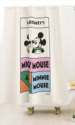 Society6 X Disney Mickey And Minnie Fabric Shower Curtain 71x74” Made In USA! • $25