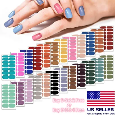 Full Size Nail Wraps Stickers Polish Manicure Art Self Stick Decor 3D Strips USA • $1.45
