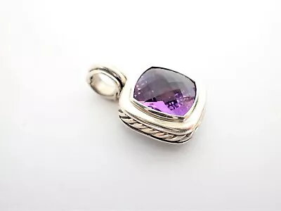 David Yurman Albion Faceted Amethyst Pendant Enhancer In Sterling Silver • $475