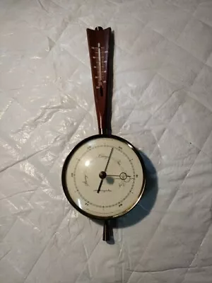 Vintage 1950's Air Guide Thermometer/ Barometer Working 16  Tall 5.25  Diameter • $45